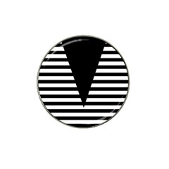 Black & White Stripes Big Triangle Hat Clip Ball Marker (10 Pack) by EDDArt