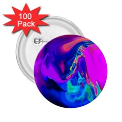 The Perfect Wave Pink Blue Red Cyan 2 25  Buttons (100 Pack) 