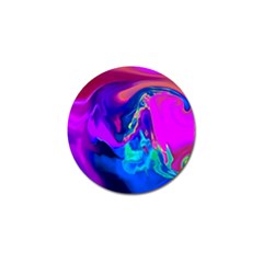 The Perfect Wave Pink Blue Red Cyan Golf Ball Marker by EDDArt