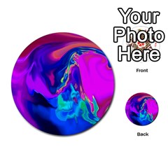 The Perfect Wave Pink Blue Red Cyan Multi-purpose Cards (round)  by EDDArt