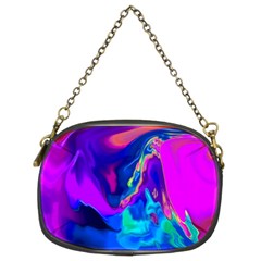 The Perfect Wave Pink Blue Red Cyan Chain Purses (two Sides)  by EDDArt
