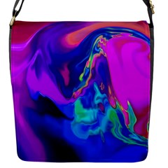 The Perfect Wave Pink Blue Red Cyan Flap Messenger Bag (s) by EDDArt