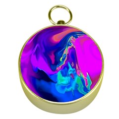 The Perfect Wave Pink Blue Red Cyan Gold Compasses by EDDArt