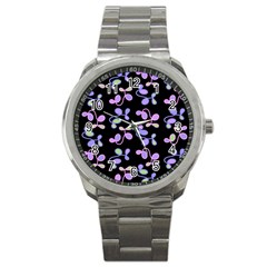 Purple Garden Sport Metal Watch by Valentinaart