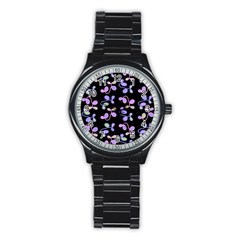 Purple Garden Stainless Steel Round Watch by Valentinaart