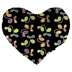 Magical Garden Large 19  Premium Flano Heart Shape Cushions