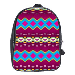Rhombus And Ovals Chains                                                                                                               			school Bag (large) by LalyLauraFLM