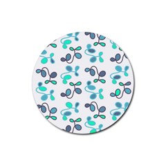 Blue Garden Rubber Round Coaster (4 Pack)  by Valentinaart