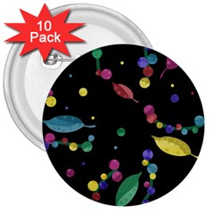 Space Garden 3  Buttons (10 Pack)  by Valentinaart