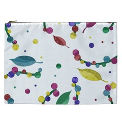 Abstract Floral Design Cosmetic Bag (xxl)  by Valentinaart