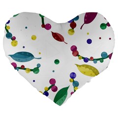 Abstract Floral Design Large 19  Premium Heart Shape Cushions by Valentinaart