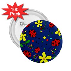 Ladybugs - blue 2.25  Buttons (100 pack) 