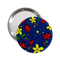 Ladybugs - blue 2.25  Handbag Mirrors