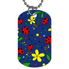 Ladybugs - blue Dog Tag (One Side)