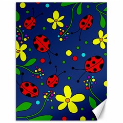 Ladybugs - blue Canvas 12  x 16  