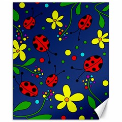 Ladybugs - blue Canvas 16  x 20  