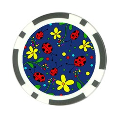 Ladybugs - blue Poker Chip Card Guards