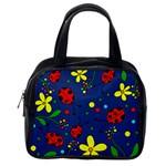 Ladybugs - blue Classic Handbags (2 Sides) Back