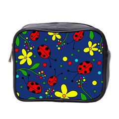 Ladybugs - blue Mini Toiletries Bag 2-Side