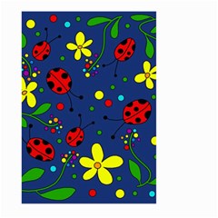 Ladybugs - blue Large Garden Flag (Two Sides)