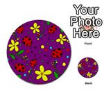 Ladybugs - purple Multi-purpose Cards (Round)  Back 9