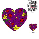 Ladybugs - purple Multi-purpose Cards (Heart)  Back 1