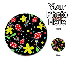 Flowers And Ladybugs Multi-purpose Cards (round)  by Valentinaart