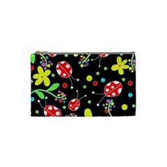 Flowers And Ladybugs Cosmetic Bag (small)  by Valentinaart