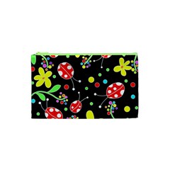 Flowers And Ladybugs Cosmetic Bag (xs) by Valentinaart