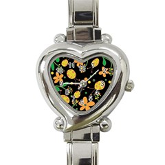 Ladybugs and flowers 3 Heart Italian Charm Watch