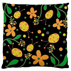 Ladybugs and flowers 3 Standard Flano Cushion Case (Two Sides)