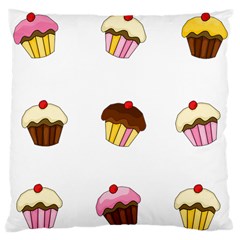 Colorful Cupcakes  Large Cushion Case (one Side) by Valentinaart