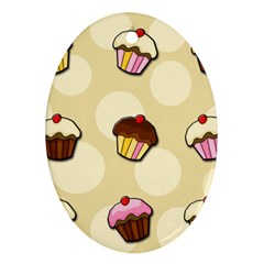 Colorful Cupcakes Pattern Oval Ornament (two Sides) by Valentinaart