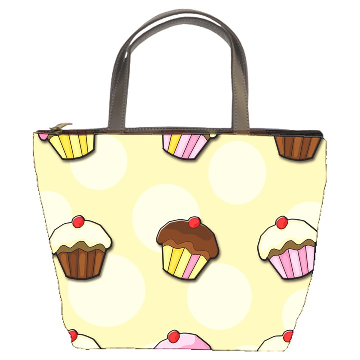 Colorful cupcakes pattern Bucket Bags