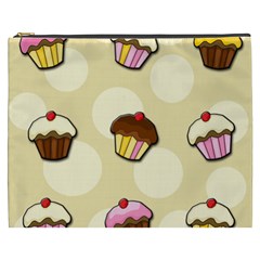 Colorful Cupcakes Pattern Cosmetic Bag (xxxl)  by Valentinaart