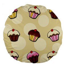 Colorful Cupcakes Pattern Large 18  Premium Round Cushions by Valentinaart