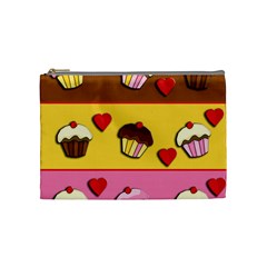 Love Cupcakes Cosmetic Bag (medium)  by Valentinaart