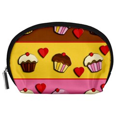 Love Cupcakes Accessory Pouches (large)  by Valentinaart