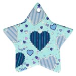 Light and Dark Blue Hearts Ornament (Star)  Front