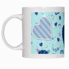 Light And Dark Blue Hearts White Mugs by LovelyDesigns4U