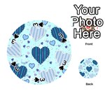 Light and Dark Blue Hearts Playing Cards 54 (Round)  Front - Spade3