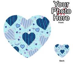 Light And Dark Blue Hearts Multi-purpose Cards (heart)  by LovelyDesigns4U