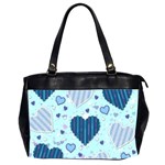 Light and Dark Blue Hearts Office Handbags (2 Sides)  Front