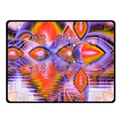 Crystal Star Dance, Abstract Purple Orange Double Sided Fleece Blanket (small)  by DianeClancy