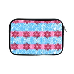 Pink Snowflakes Pattern Apple Ipad Mini Zipper Cases by Brittlevirginclothing