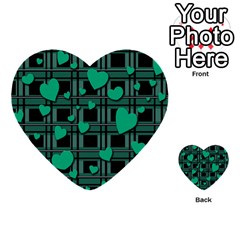 Green Love Multi-purpose Cards (heart)  by Valentinaart