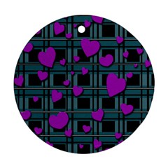 Purple Love Ornament (round)  by Valentinaart