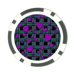 Purple Love Poker Chip Card Guards (10 Pack)  by Valentinaart