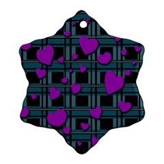 Purple Love Snowflake Ornament (2-side) by Valentinaart