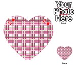 Pink plaid pattern Playing Cards 54 (Heart)  Front - Diamond2